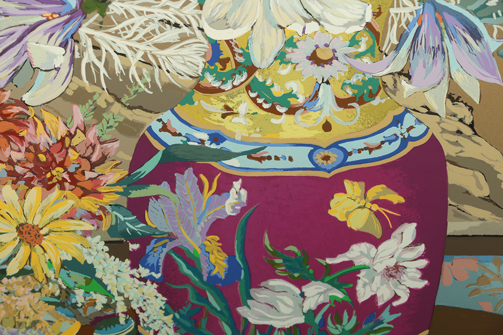 John Powell Artist Proof Serigraph "Peacock and Flowers"