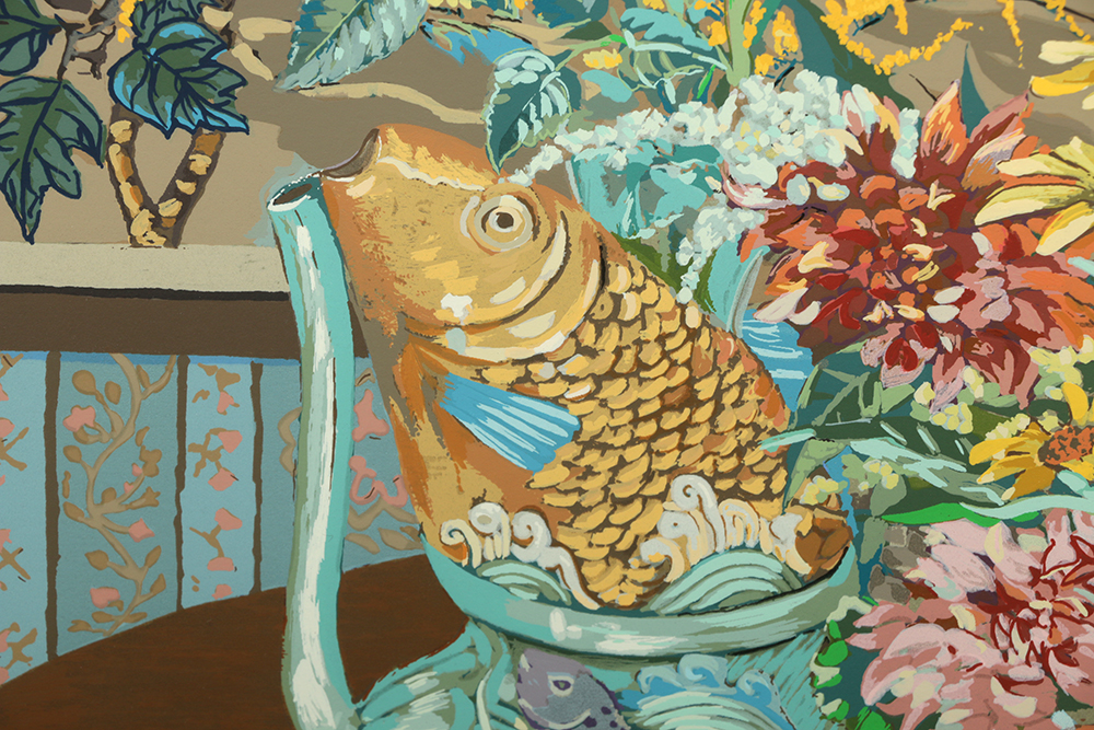 John Powell Artist Proof Serigraph "Peacock and Flowers"