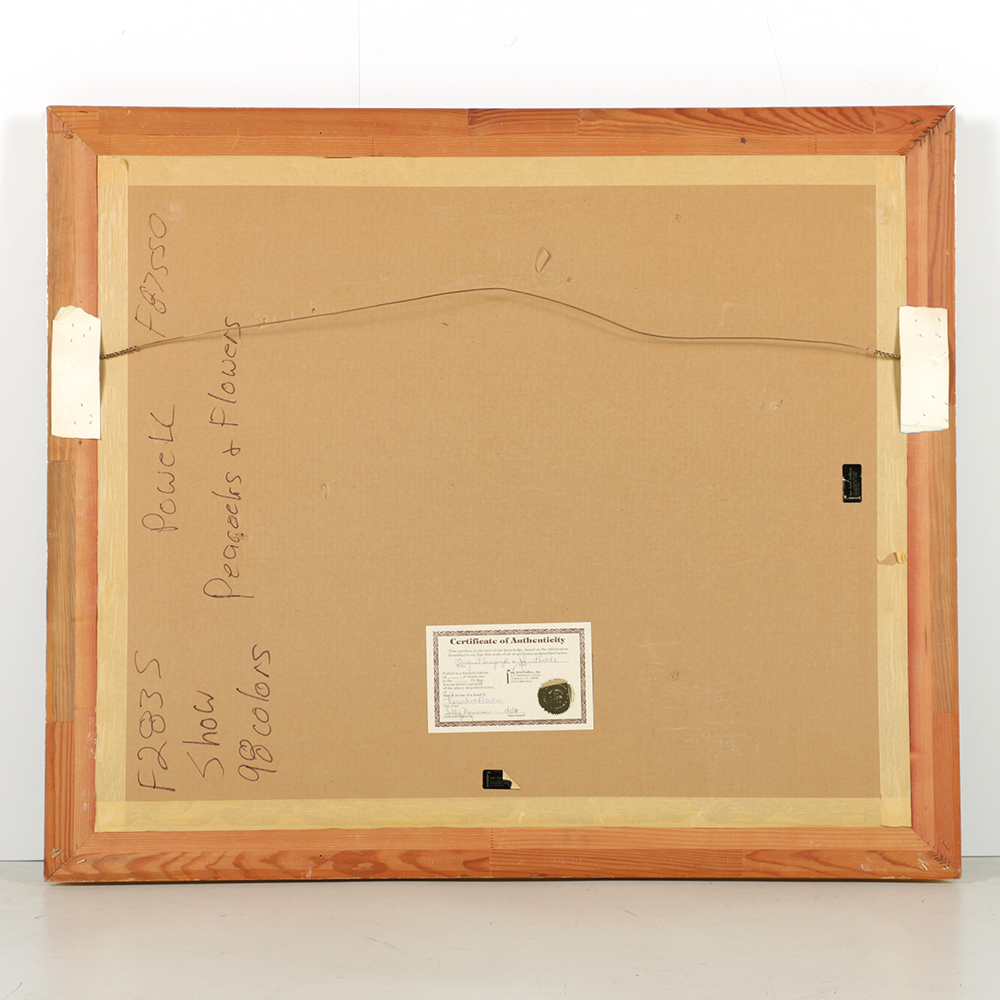 John Powell Artist Proof Serigraph "Peacock and Flowers"