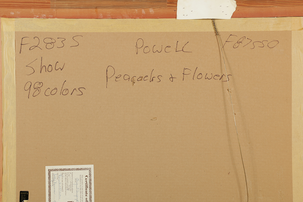 John Powell Artist Proof Serigraph "Peacock and Flowers"