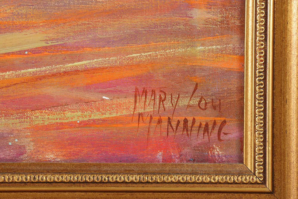 Mary Lou Manning Acrylic Painting on Canvas of Table Set for Tea