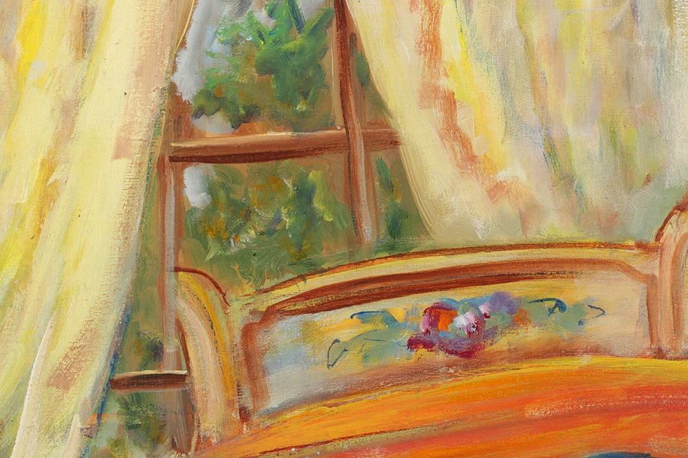 Mary Lou Manning Acrylic Painting on Canvas of Table Set for Tea