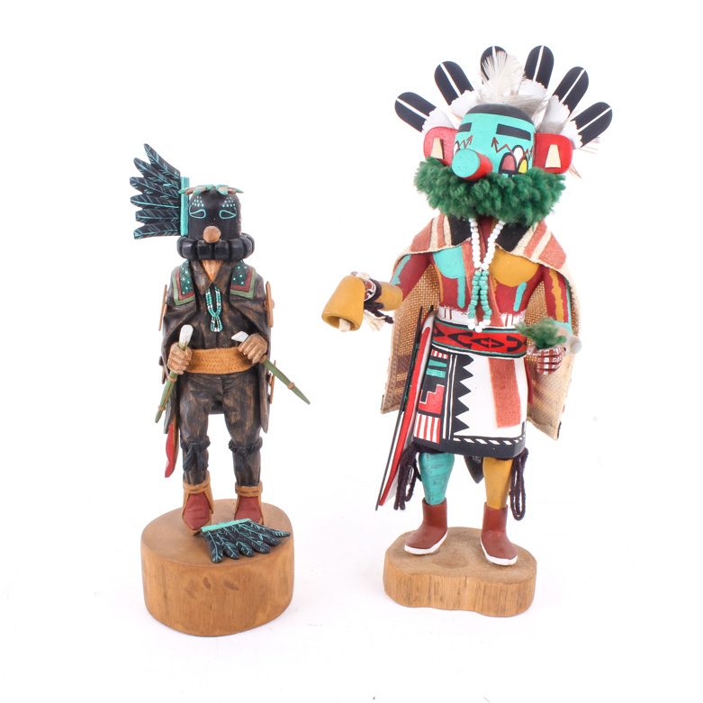 Pair of Handmade Kachina Dolls
