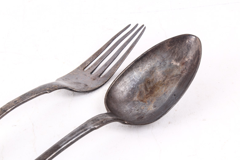 Antique Russian 875 Silver Fork and Spoon