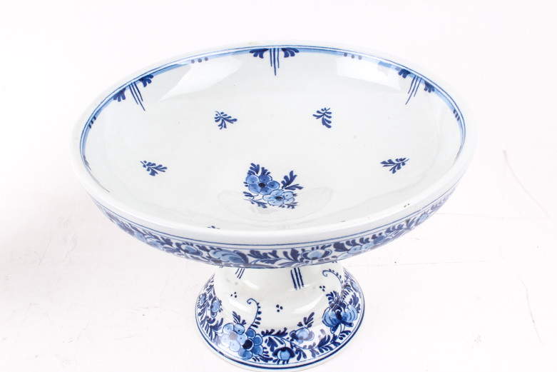 De Koninklijke Porceleyne Fles Delft Porcelain Footed Compote