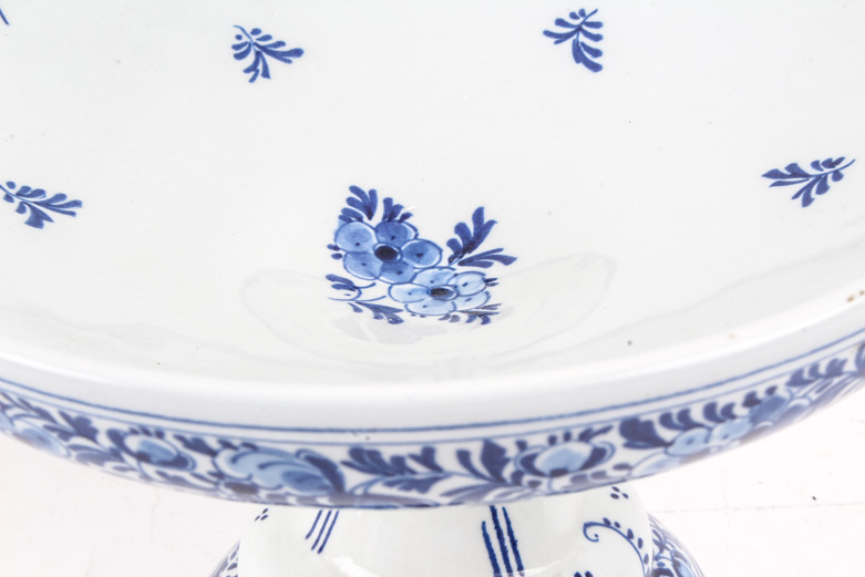 De Koninklijke Porceleyne Fles Delft Porcelain Footed Compote