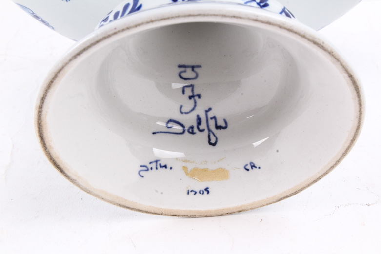 De Koninklijke Porceleyne Fles Delft Porcelain Footed Compote