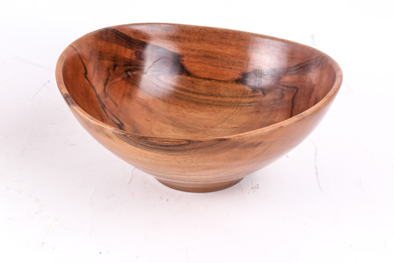 Mid-Century Art Glass and Wood Bowls Including David Schwarz