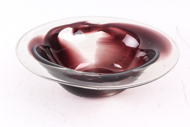 Mid-Century Art Glass and Wood Bowls Including David Schwarz