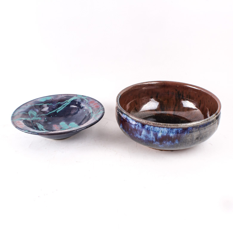 Pair of Hand Thrown Stoneware Bowls