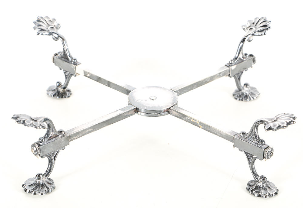 Vintage Prill Silver Co. Silver Plated Adjustable Dish Cross