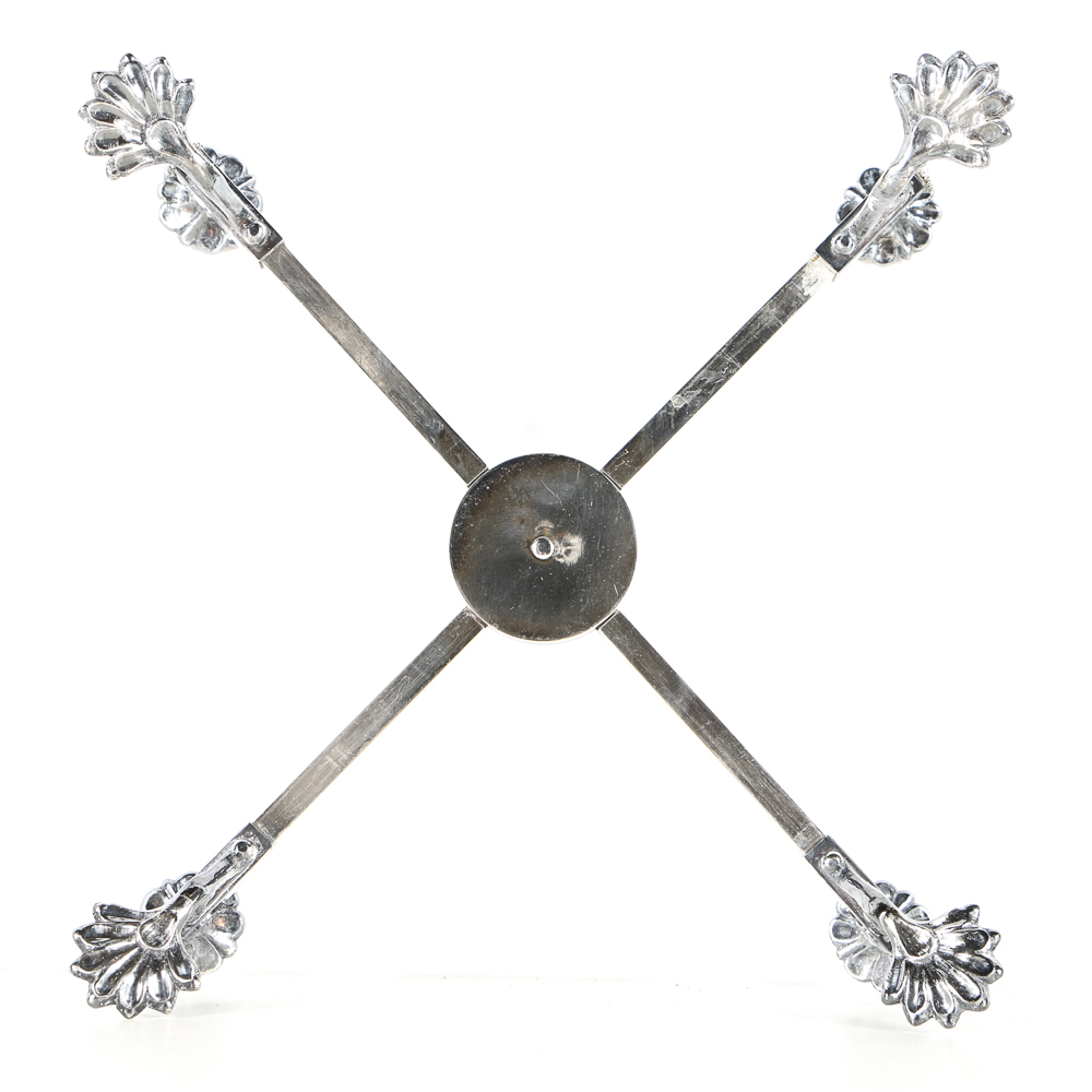 Vintage Prill Silver Co. Silver Plated Adjustable Dish Cross