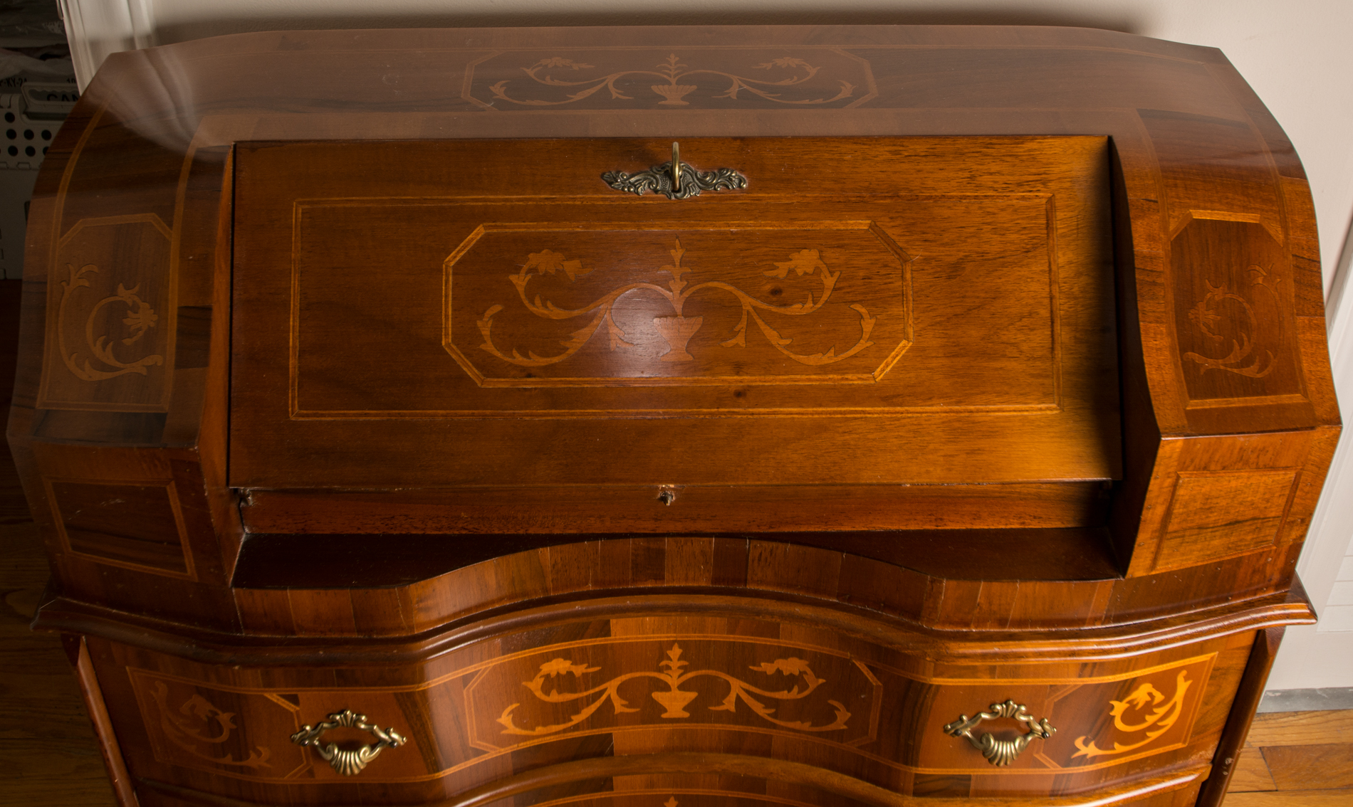Louis XV Style Mahogany Veneer  Secretaire Ecritoire