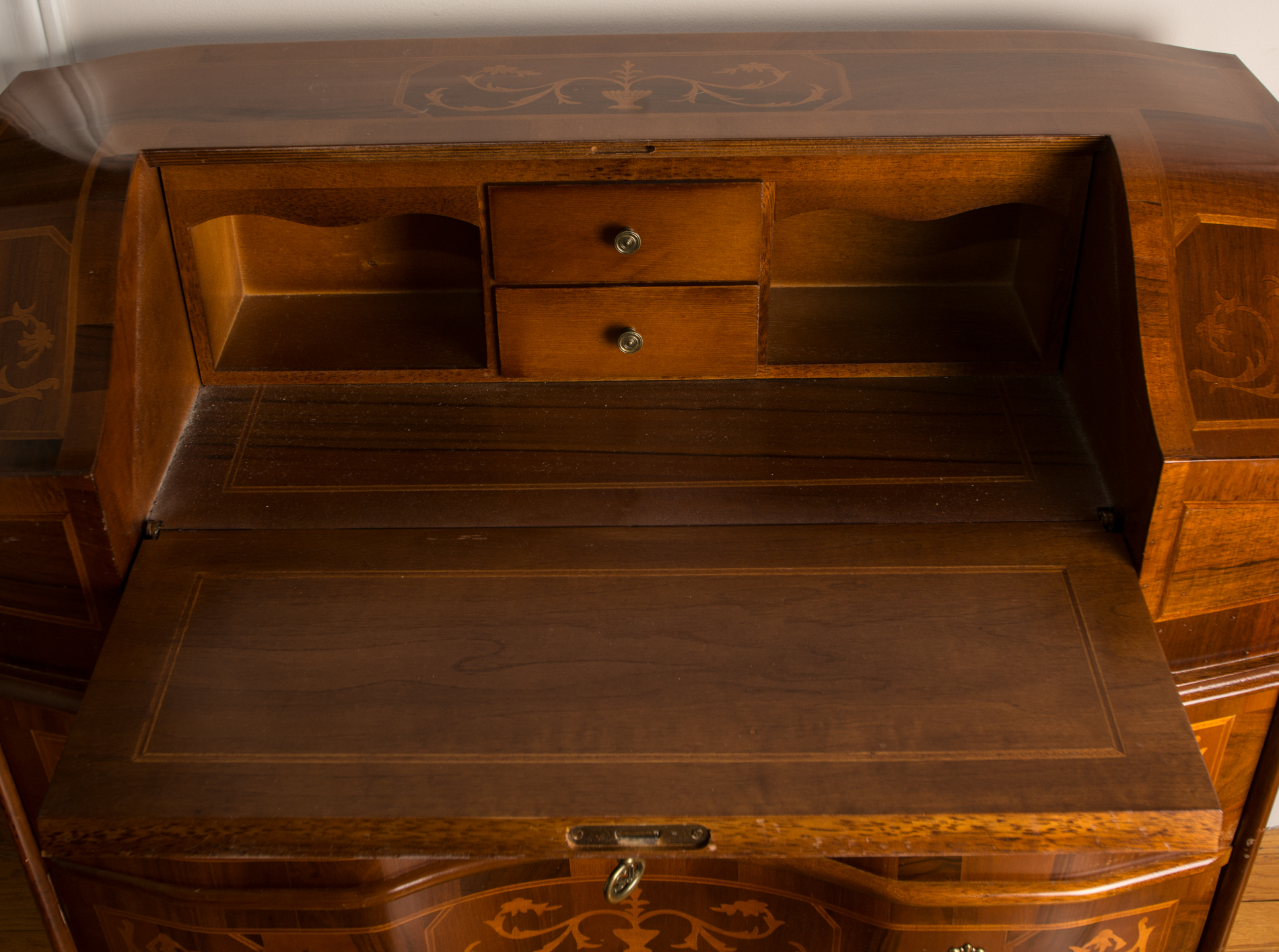 Louis XV Style Mahogany Veneer  Secretaire Ecritoire