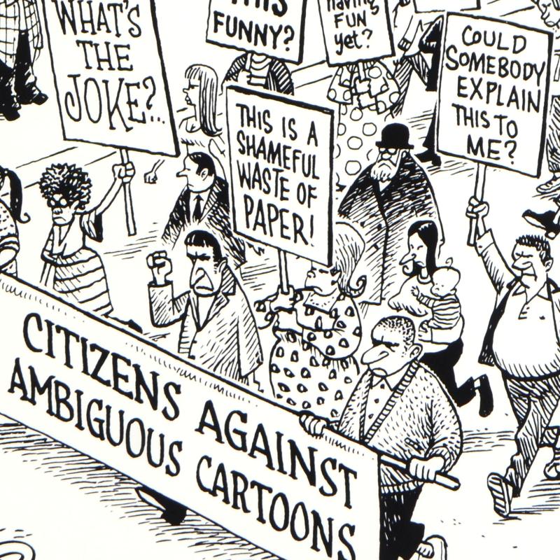 Dan Piraro Bizarro! "March Against Ambiguity" Framed Limited Edition