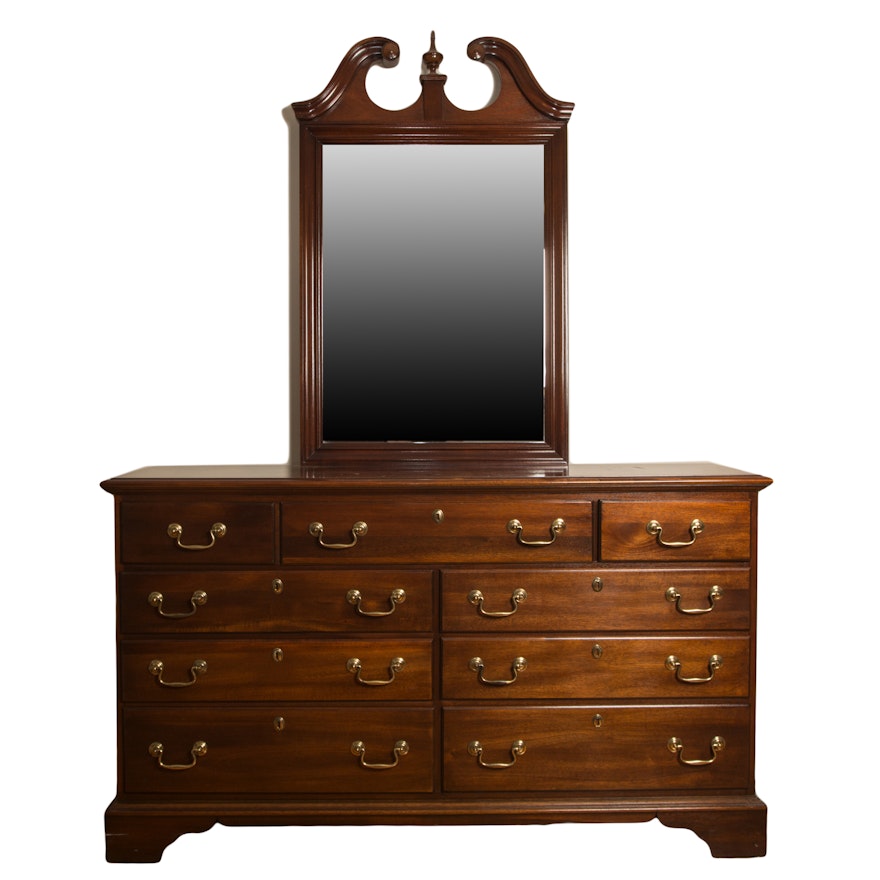 "Georgian Manor" Dresser with Mirror by Dixie Furniture