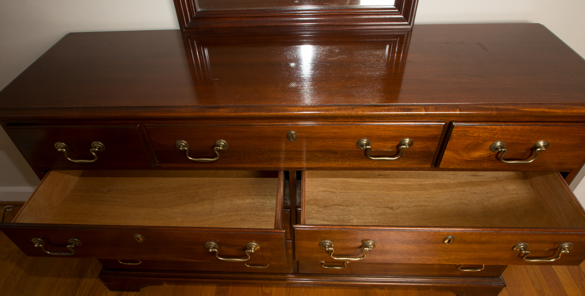 "Georgian Manor" Dresser with Mirror by Dixie Furniture