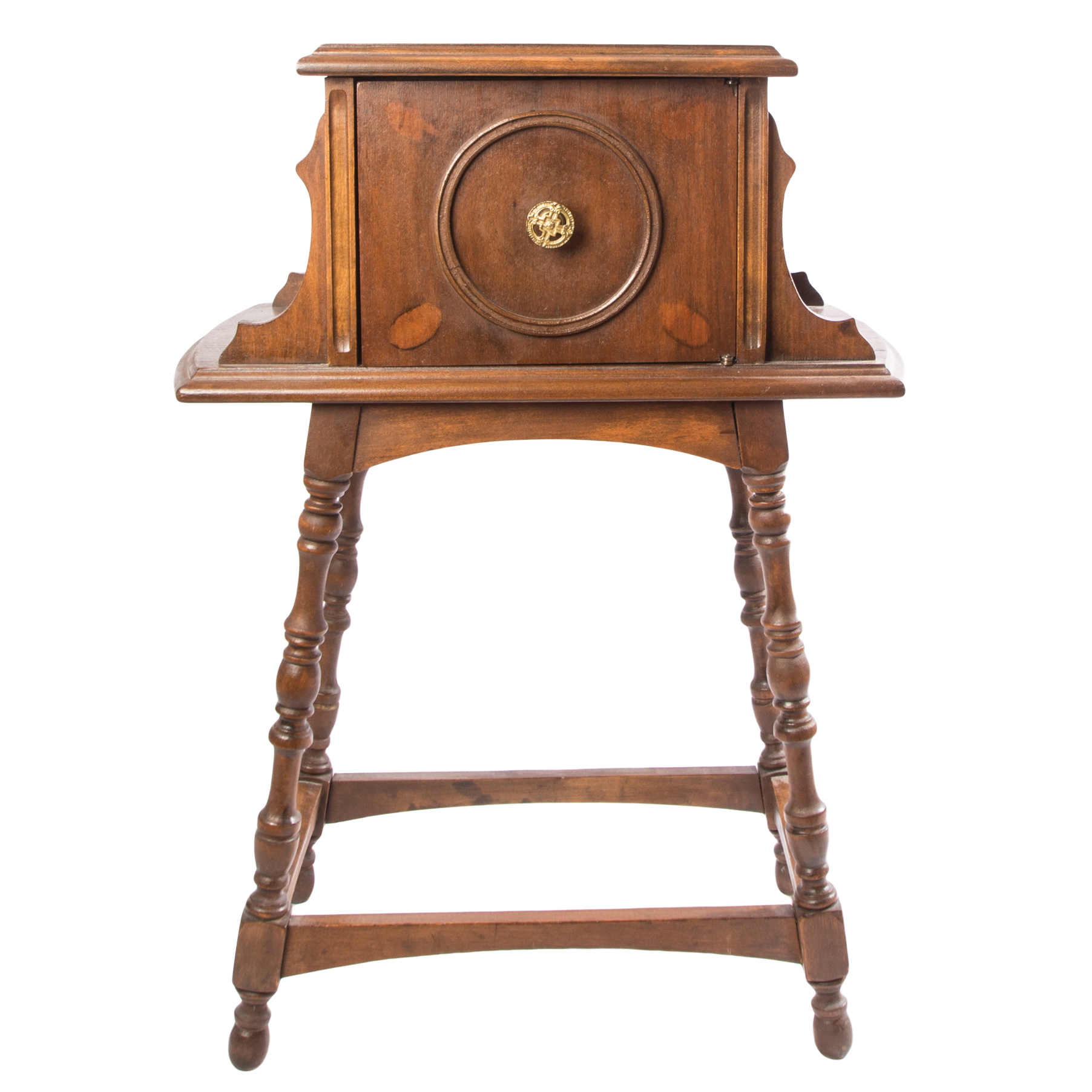 Antique Victorian Copper Lined Humidor Cabinet on Stand