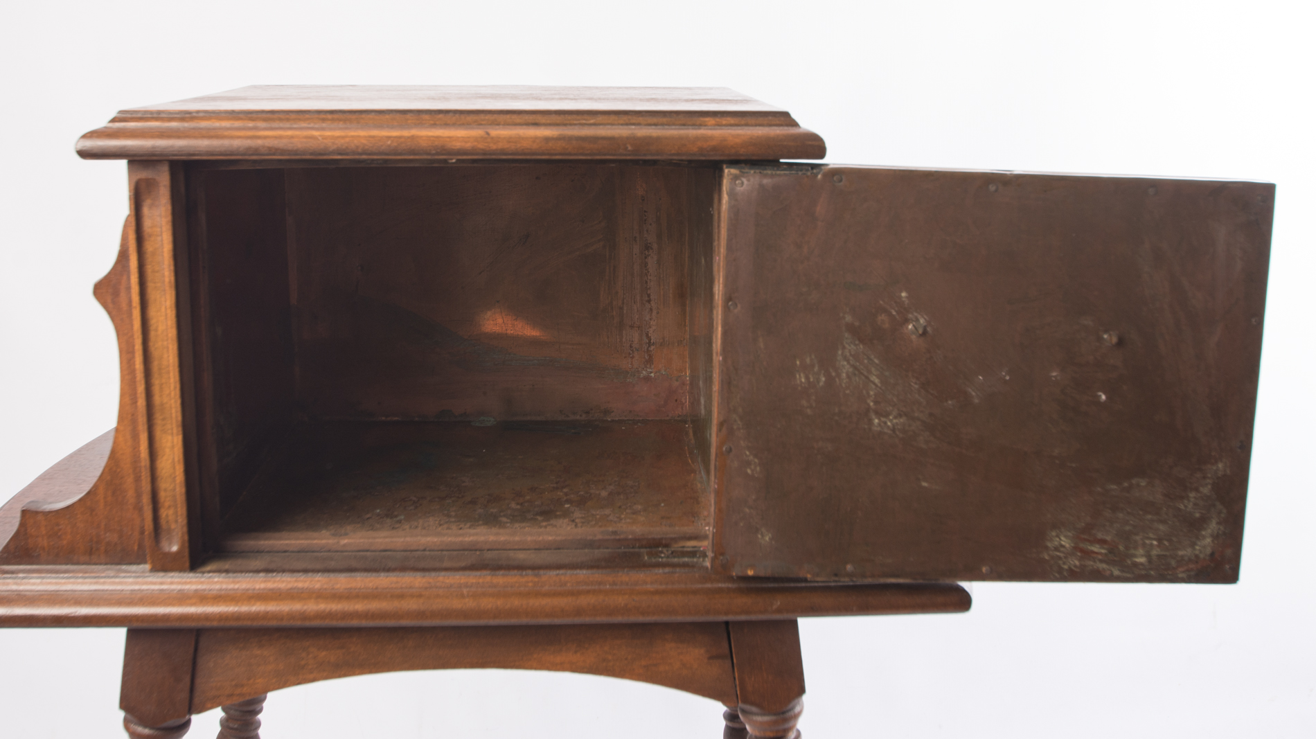 Antique Victorian Copper Lined Humidor Cabinet on Stand