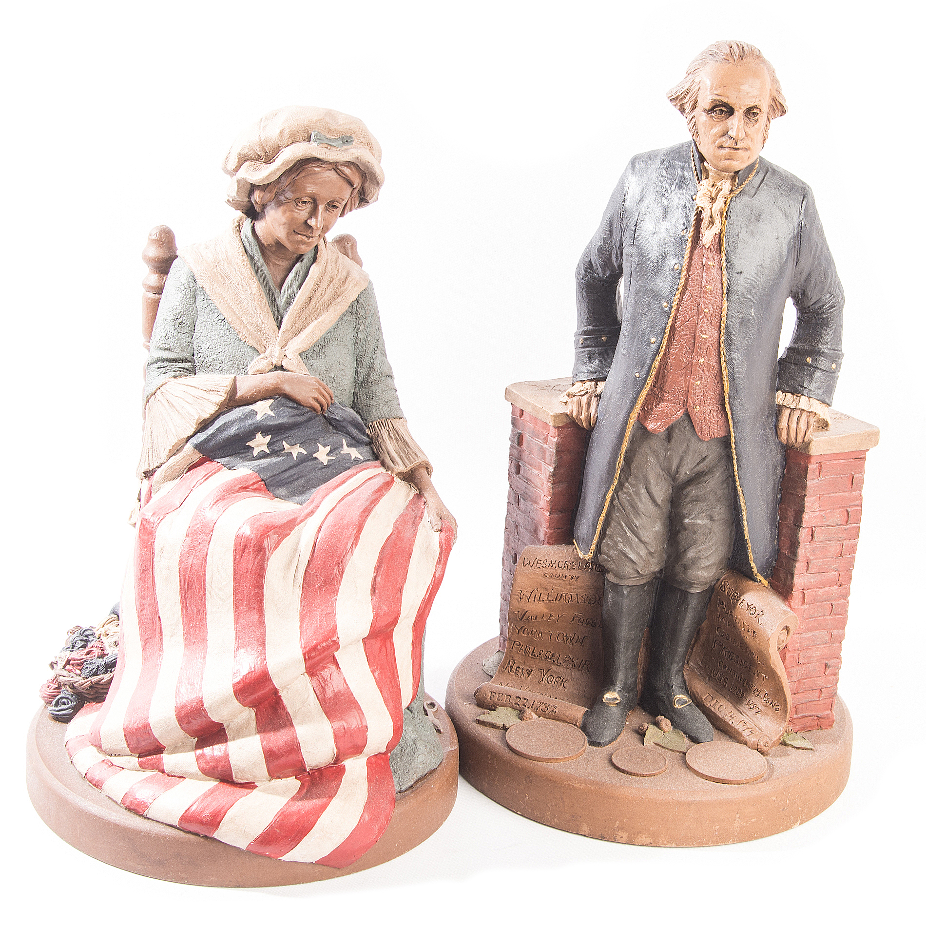 "George Washington" and "Betsy Ross" Tom Clark Figurines