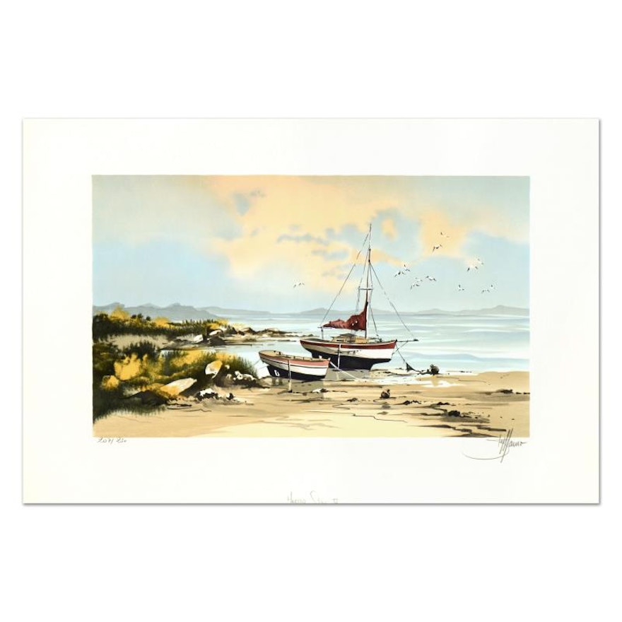 Stephane Lauro Limited Edition Lithograph "Harbor Side 2"