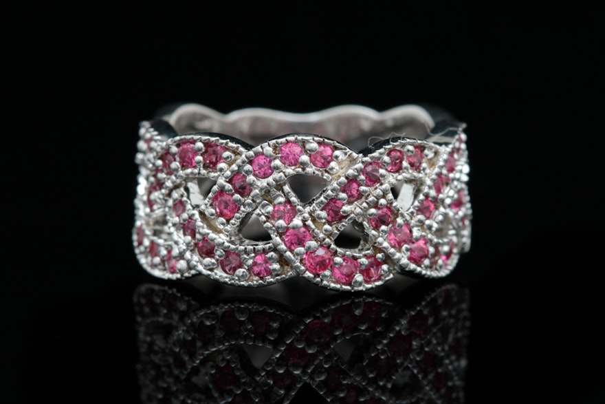 Sterling Silver and Rubellite Ring