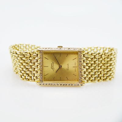 Jacques Prevard 14K Yellow Gold Diamond Quartz Swiss Watch