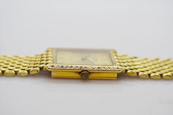 Jacques Prevard 14K Yellow Gold Diamond Quartz Swiss Watch