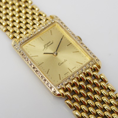 Jacques Prevard 14K Yellow Gold Diamond Quartz Swiss Watch