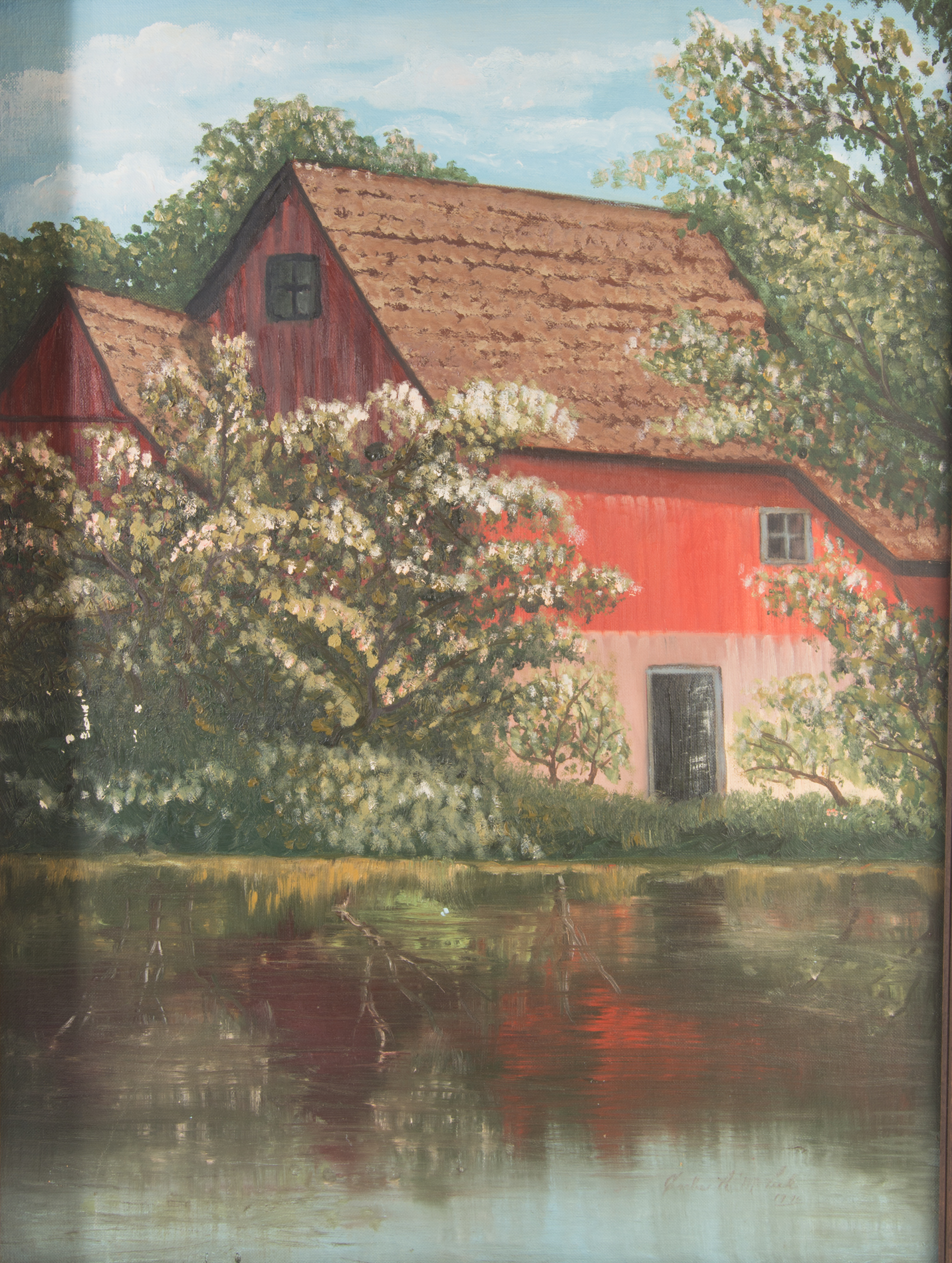 Carlee R. McPeek "The Red Barn" Original Acrylic on Board