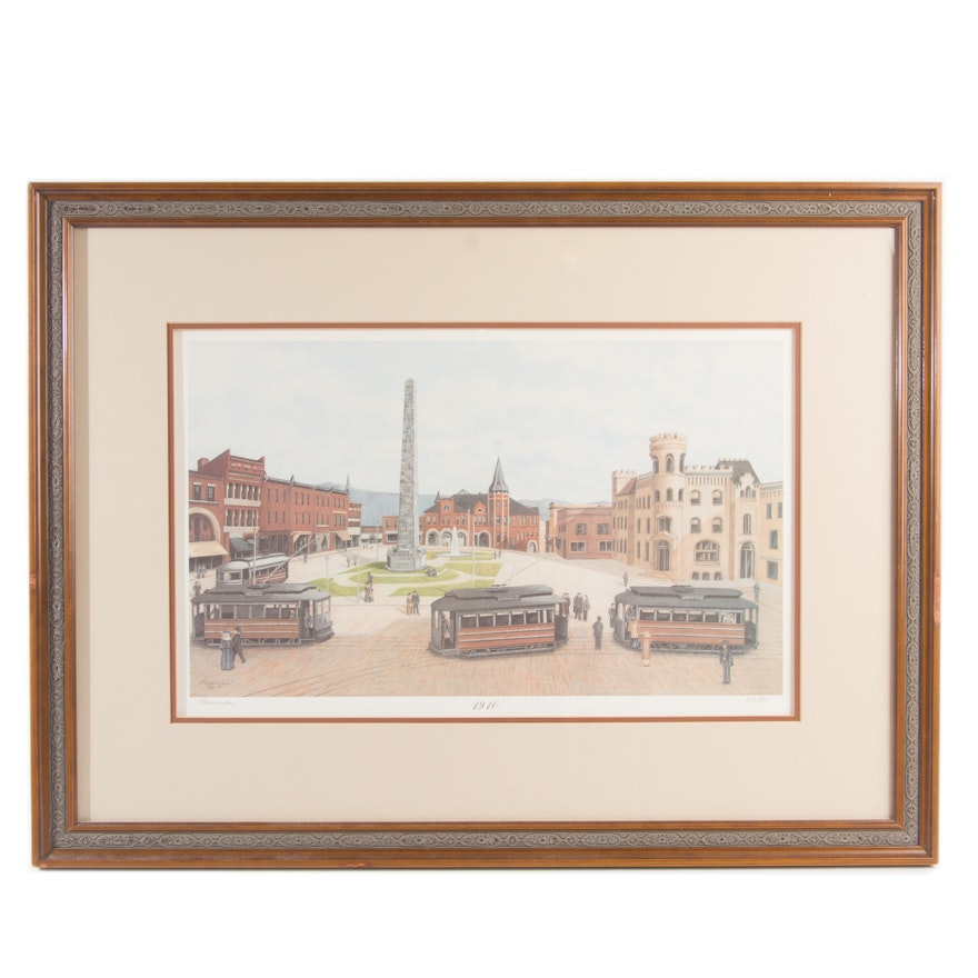 T. Pennington "1910" Signed Limited Edition Offset Lithograph