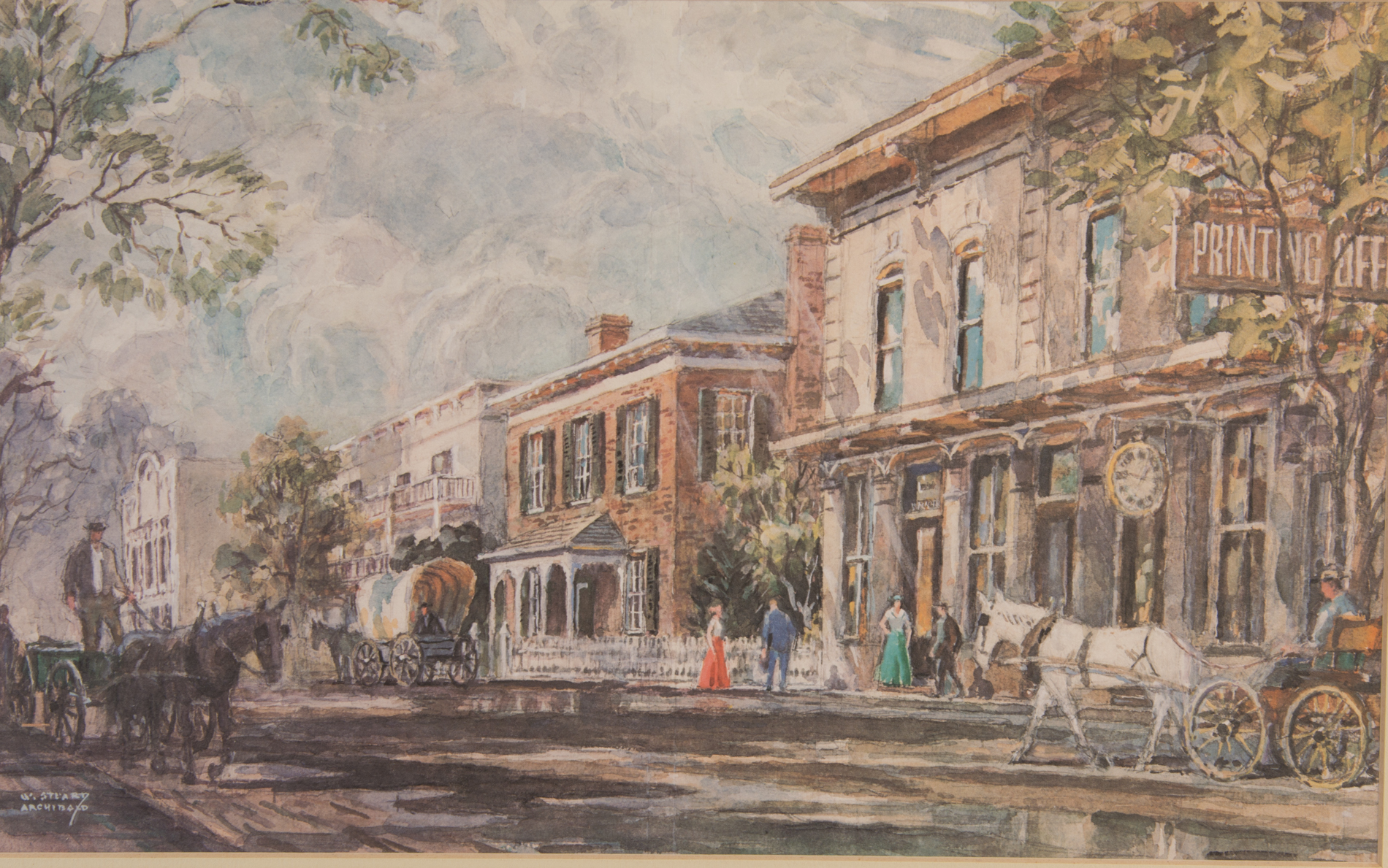 After W. Stuart Archibald Offset Lithograph of Wachovia Bank