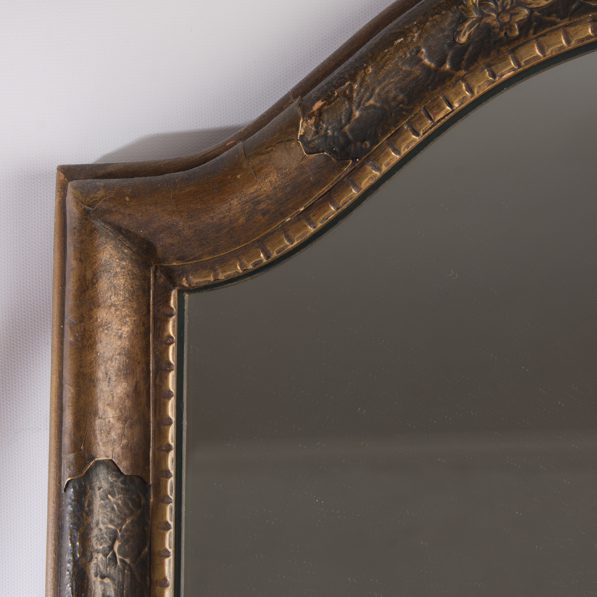 Arched Foliate Gold Tone Mirror