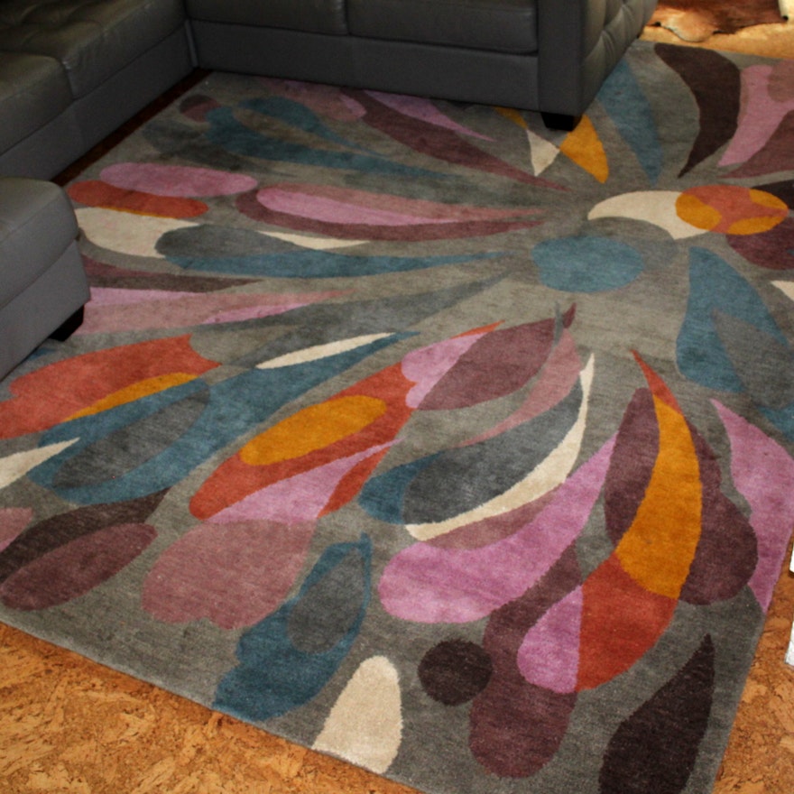 Tufted Contemporary Wool Area Rug