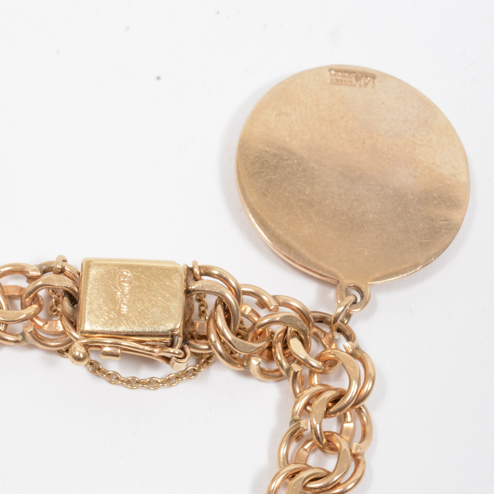 14K Yellow Gold Charm Bracelet