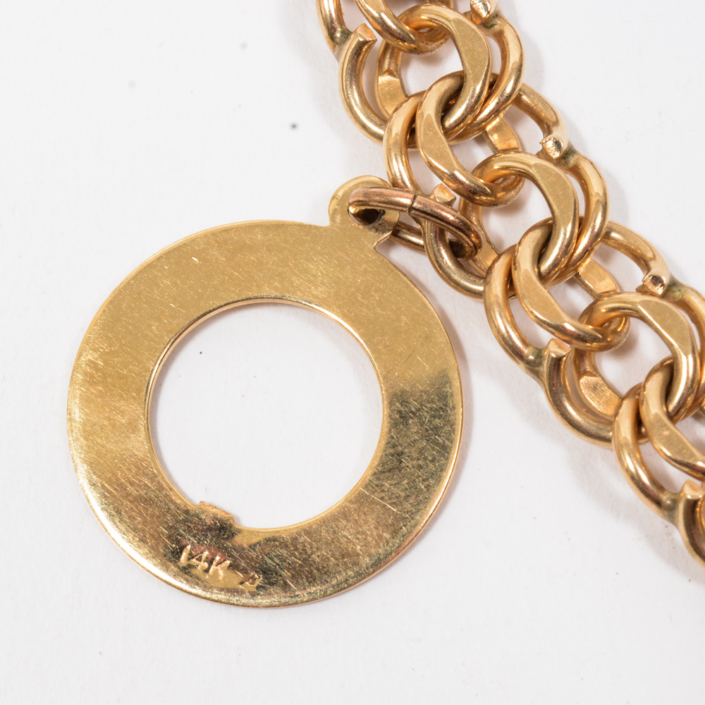 14K Yellow Gold Charm Bracelet