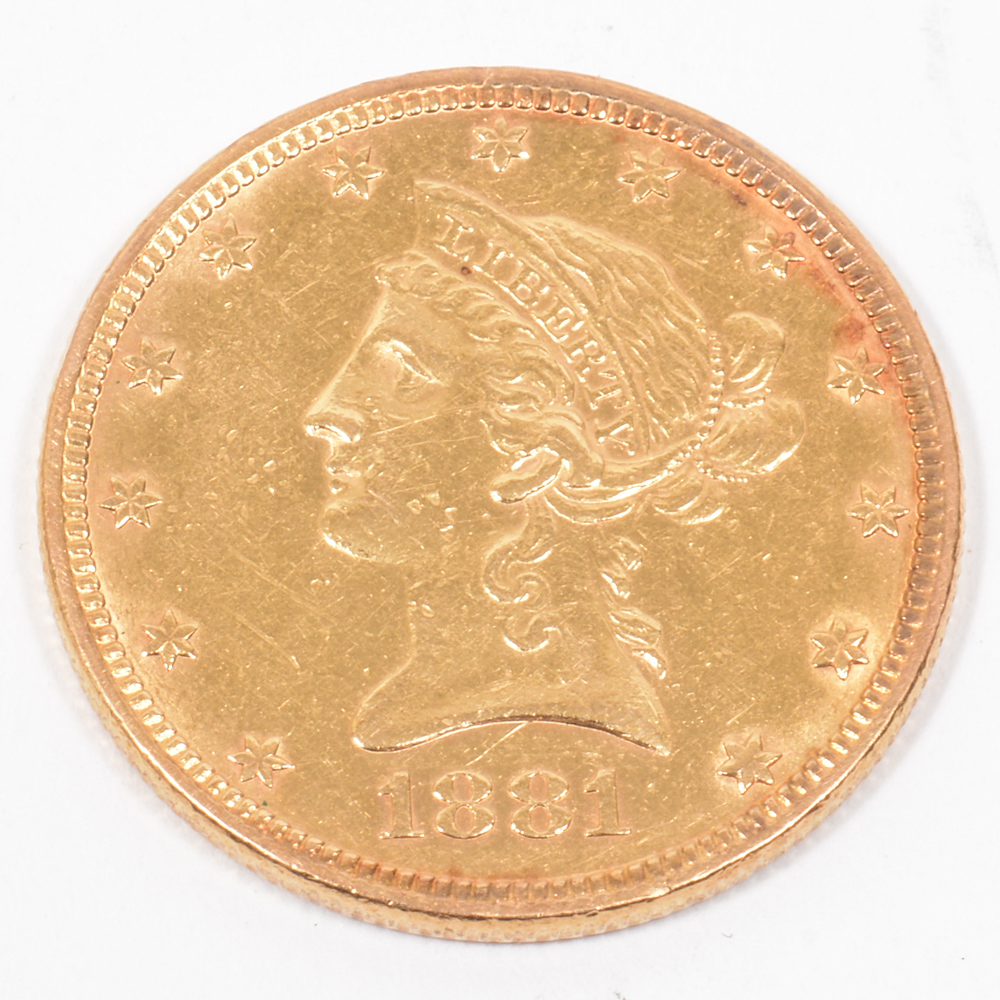 1881 Liberty Head Eagle Ten Dollar Gold Coin