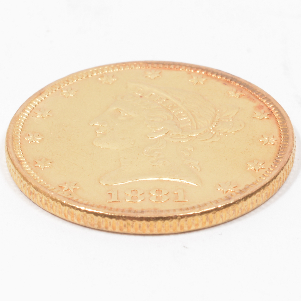 1881 Liberty Head Eagle Ten Dollar Gold Coin