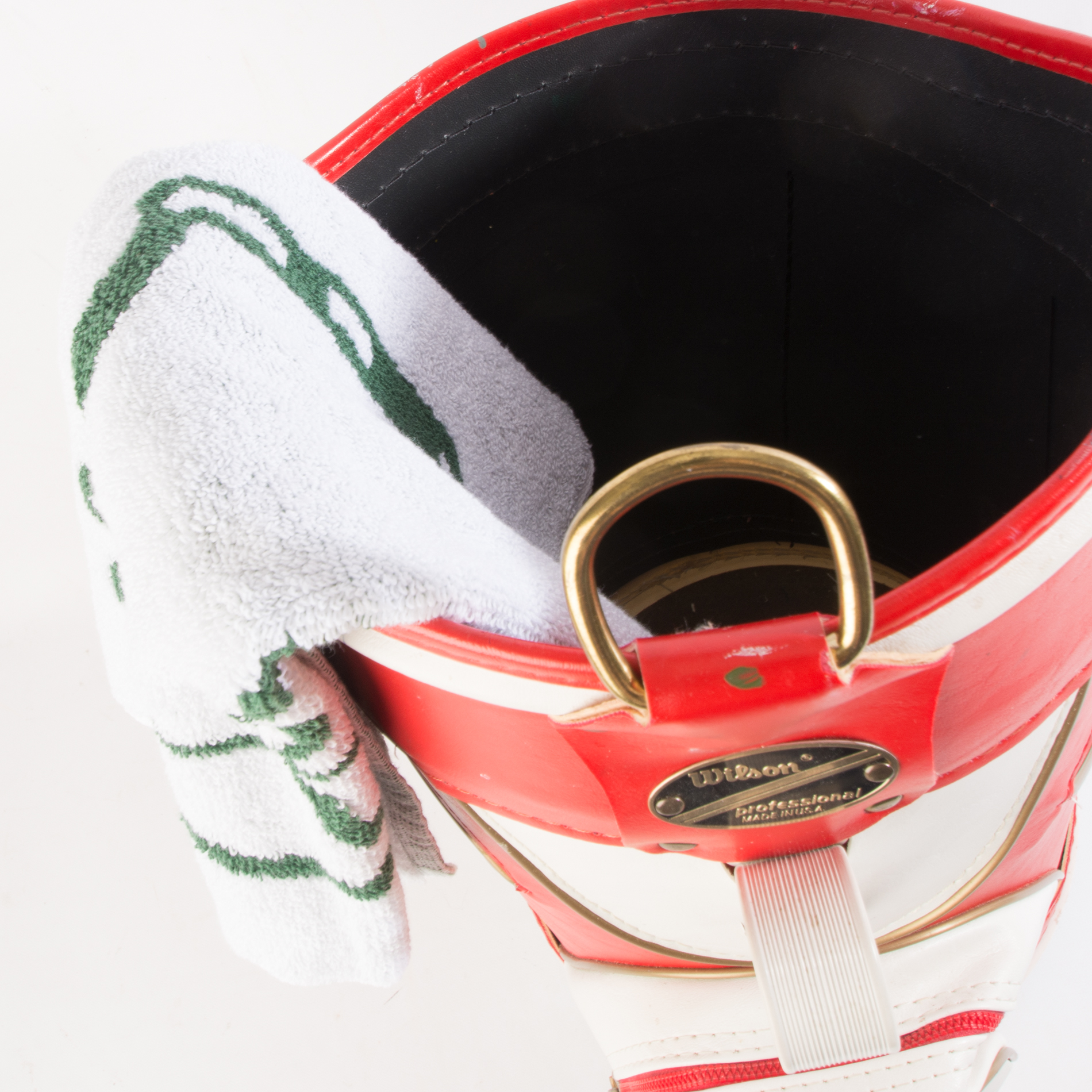Wilson Golf Bag Wastebasket with Masters Tournament Towel