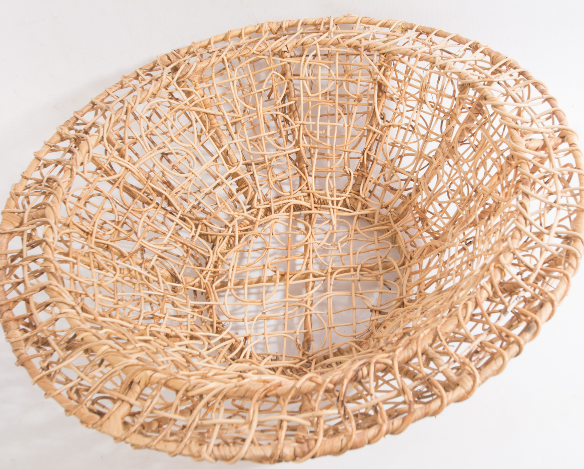 Rattan Wrapped Ceramic Console Bowl