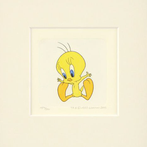Warner Bros. Limited Edition Hand Tinted Etching "Tweety Bird"