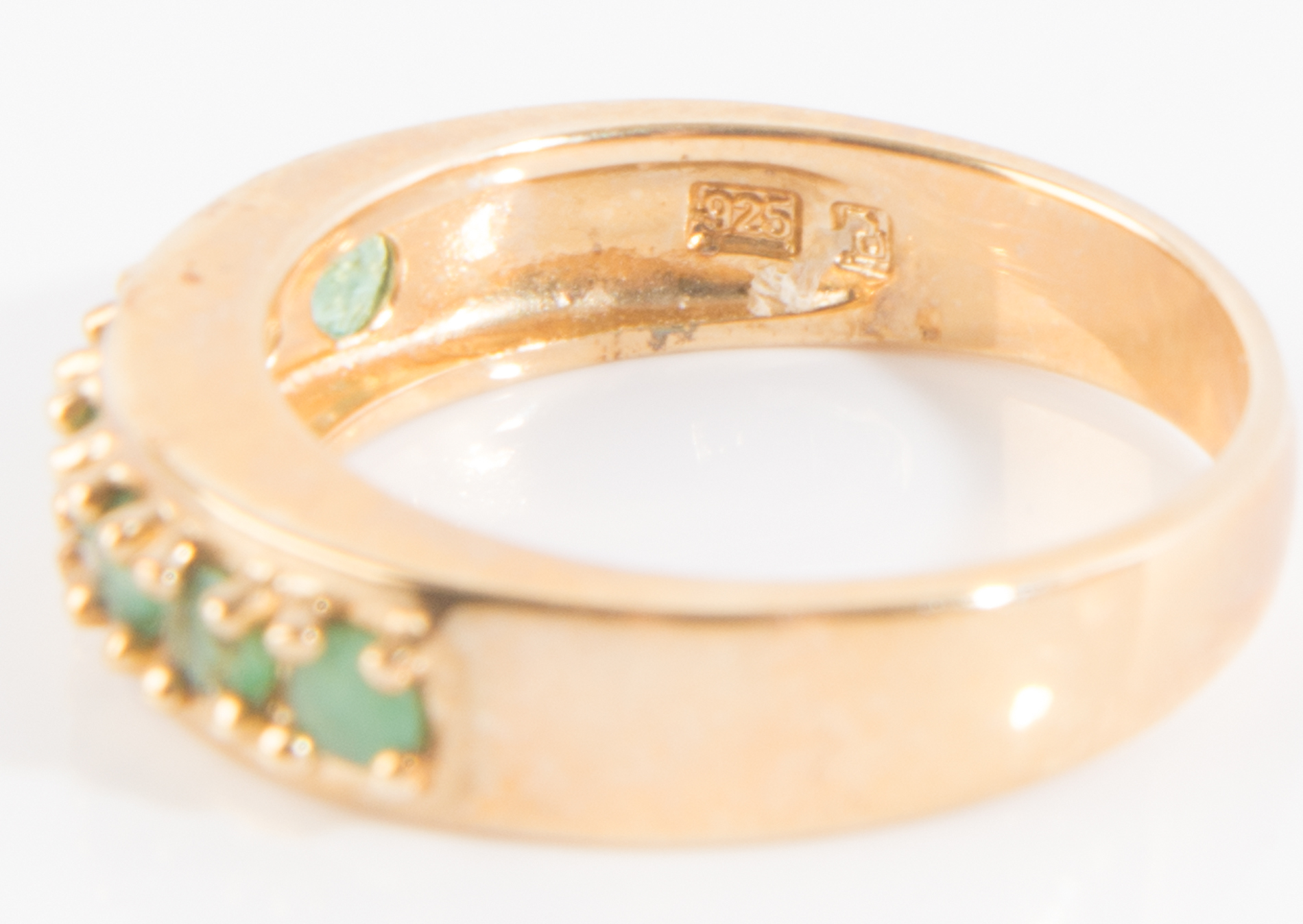 Gold Plated Sterling Silver Emerald Ring