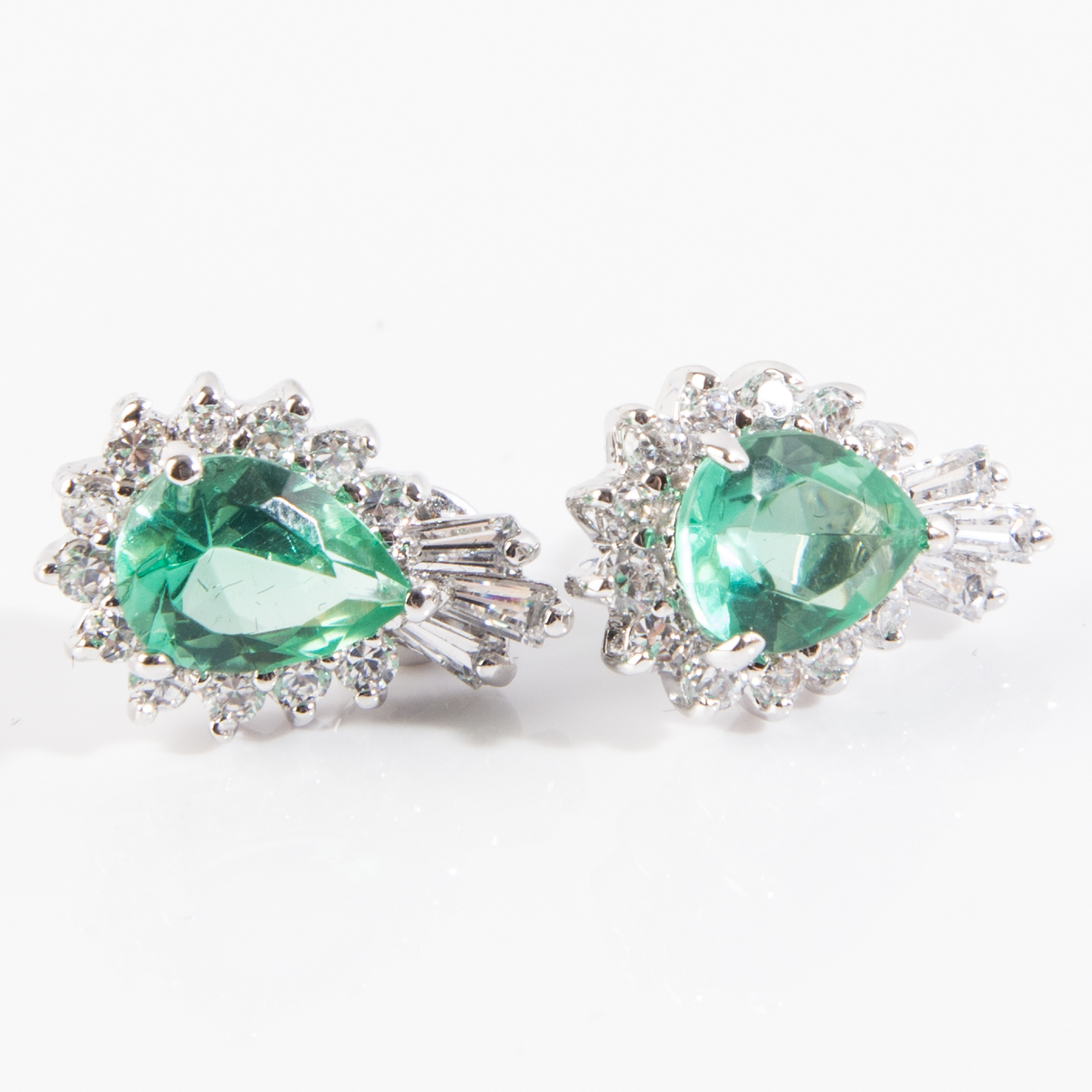 Plated Silver Simulated Stone Demi Parure