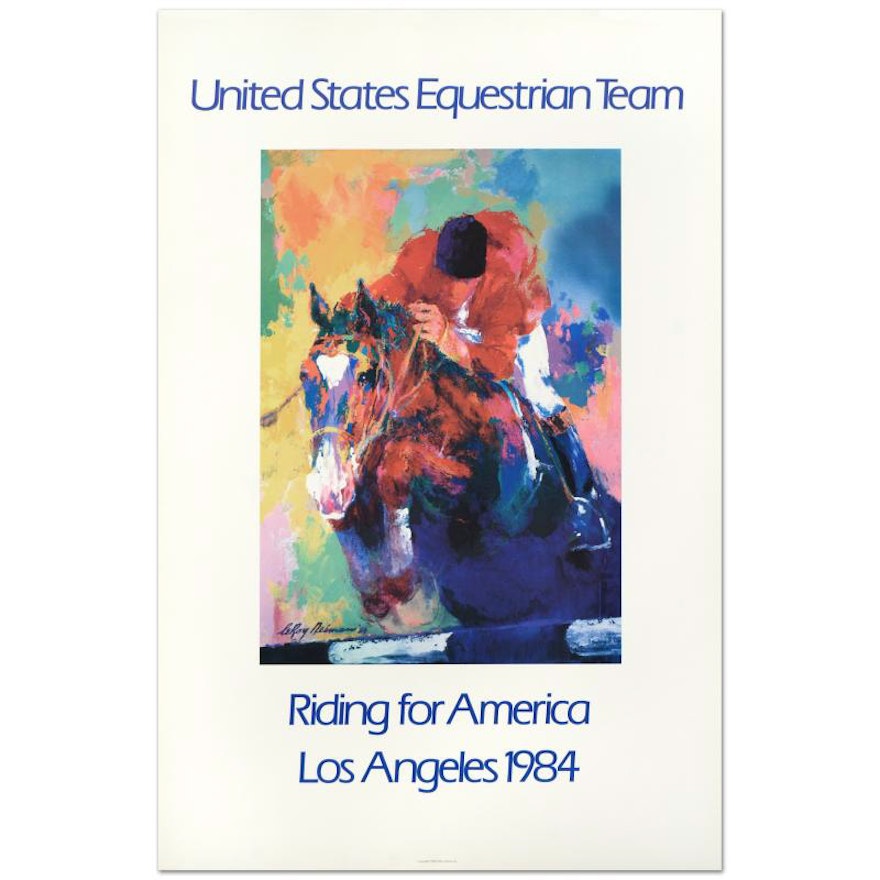 Leroy Neiman Fine Art Poster "United States Equestrian Team, Riding for America, Los Angeles 1984"