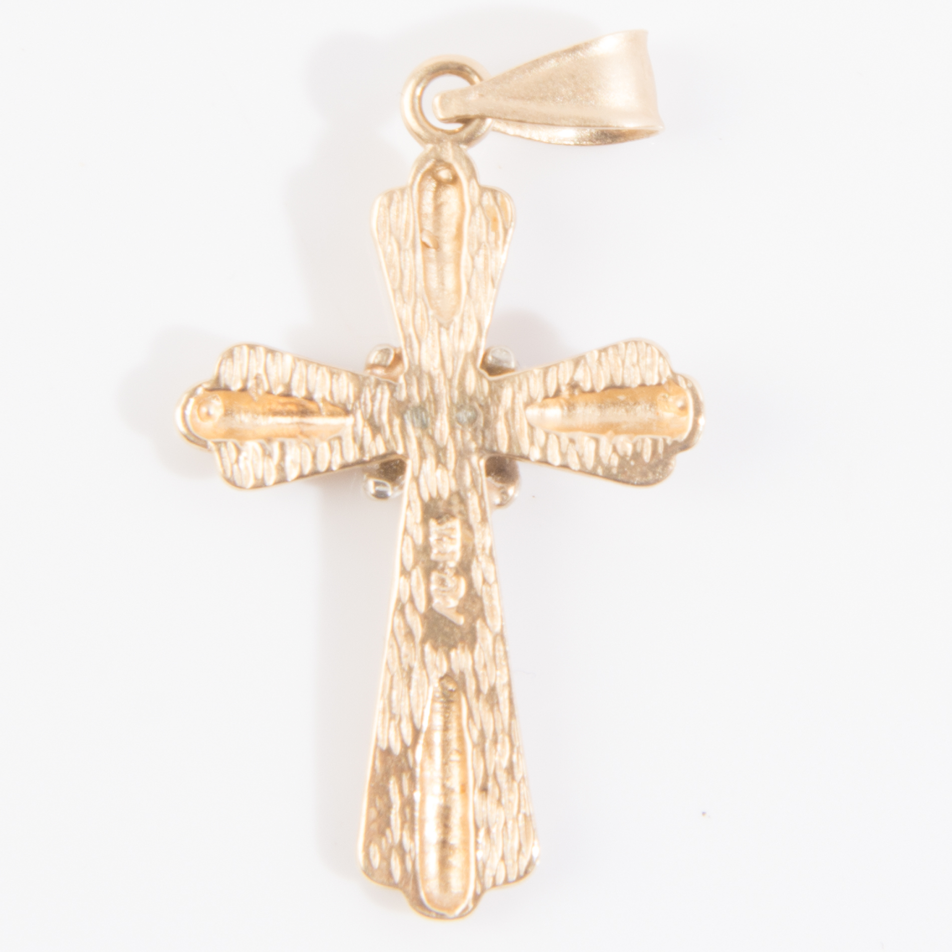 14K Yellow Gold Cross Necklace with Additional Pendant