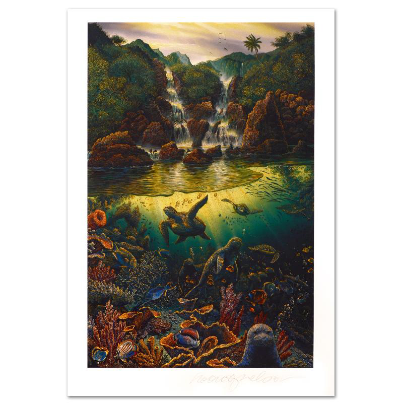 Robert Lyn Nelson Limited Edition Mixed Media on Paper Titled "Viridian Overture"