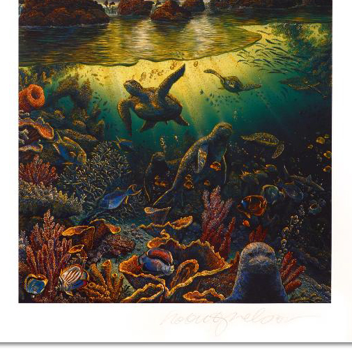 Robert Lyn Nelson Limited Edition Mixed Media on Paper Titled "Viridian Overture"