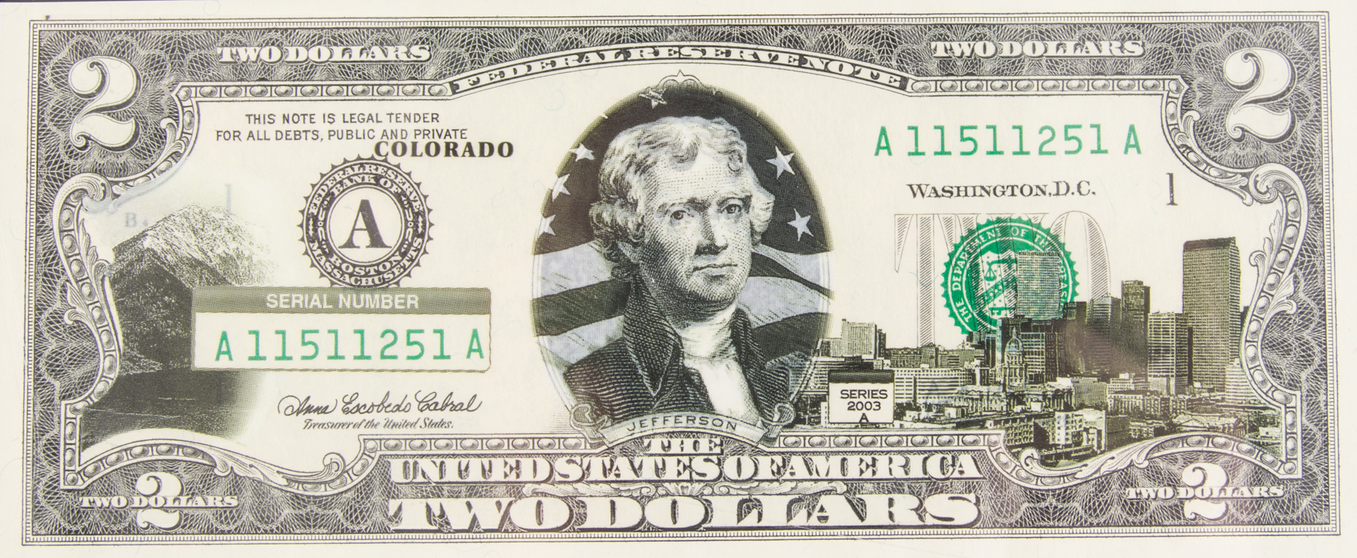 50 State $2 Bill Collection