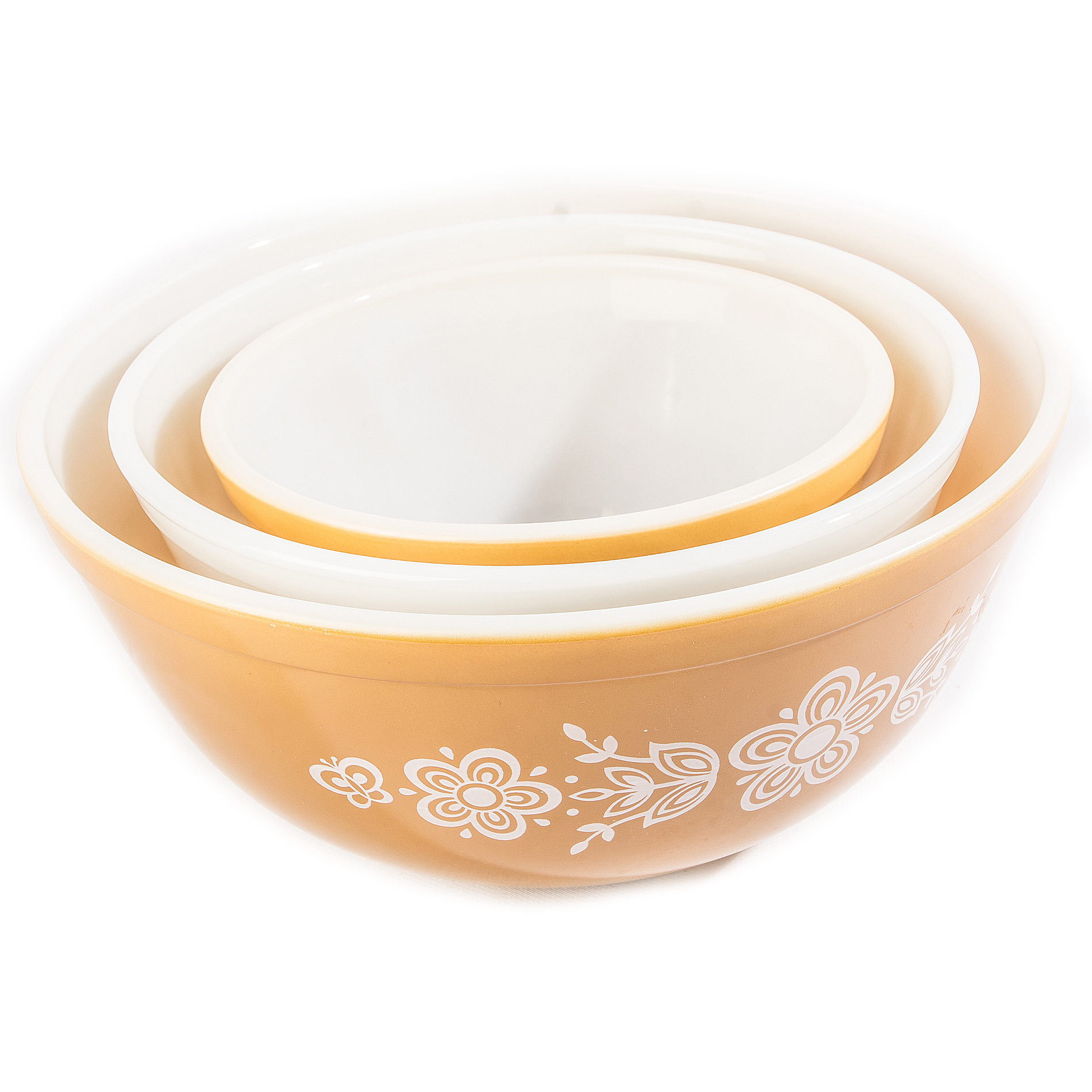 Vintage "Butterfly Gold" Pyrex Mixing Bowls