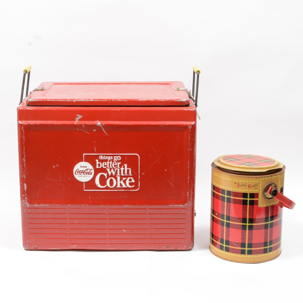 Vintage Metal Coolers Including Coca-Cola
